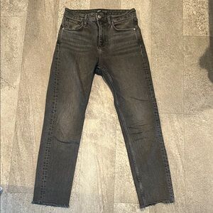 Zara high waisted stretchy straight gray jeans